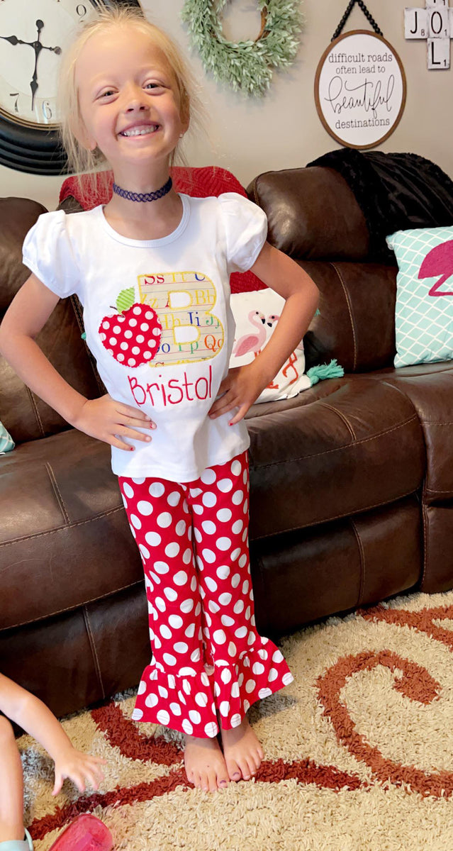 Red Polka Dot Ruffle Pants | Darling Little Bow Shop