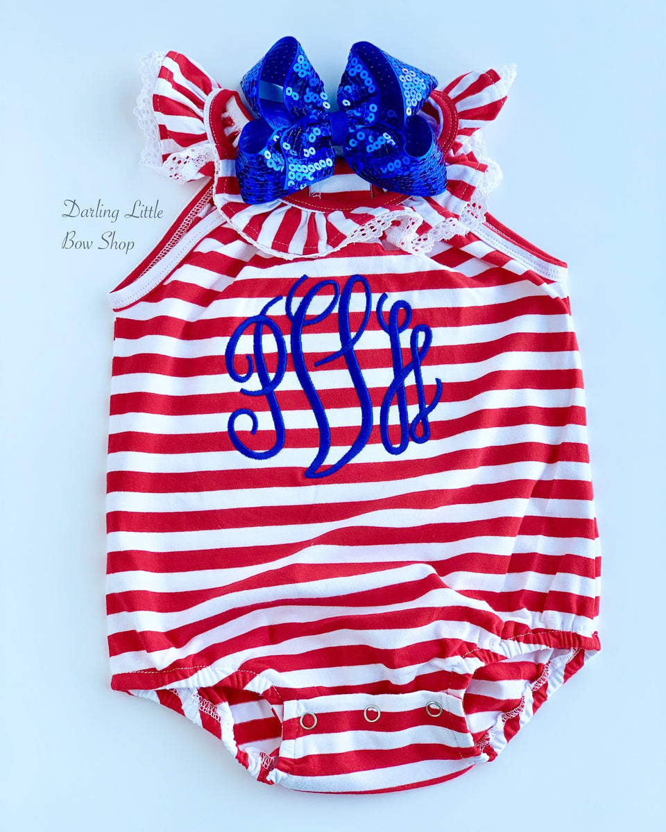 Baby 4th of July Bubble Romper, Personalized Bubble Romper