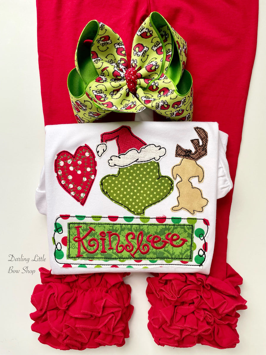 Grinch Hairbow  Darling Little Bow Shop