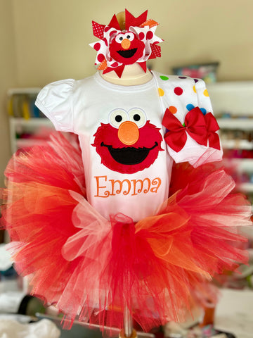 Elmo Birthday Tutu Outfit