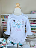 Nutcracker shirt or bodysuit for girls - pink and aqua Christmas shirt