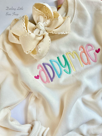 Cream Candy Hearts Sweatshirt