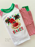 Reindeer Games Family Christmas Pajamas and Nightgowns - raglan striped style - infant to adult sizes