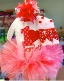 Valentine 1st Birthday Tutu Outfit - Baby Girl - Made in USA - Darling Little Bow Shop