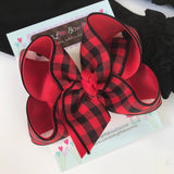 Buffalo Plaid hairbow -- 6" or 4-5" hairbow with optional headband - Darling Little Bow Shop