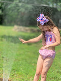 Red white and blue Plaid hairbow -- 6-7" or 4-5" Large hairbow with optional headband -- patriotic bow for 4th of July - Darling Little Bow Shop