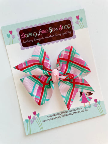 On The Go Plaid hairbow - READY TO SHIP - Darling Little Bow Shop