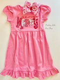 Very Merry pink Christmas Dress - Darling Little Bow Shop