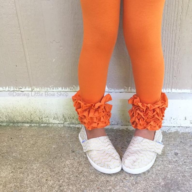 Pumpkin Orange Icing Ruffle Leggings,Baby leggings, Pumpkin