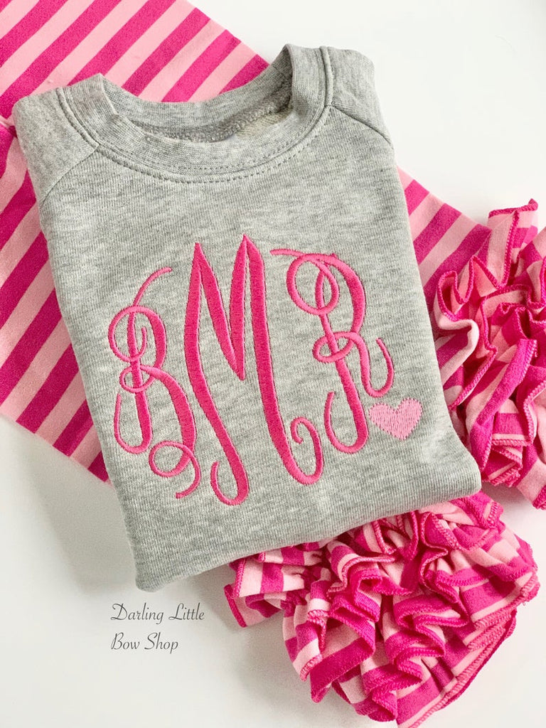 Adult Monogram Sweatshirt Large Monogrammed Adult Script Shirt 